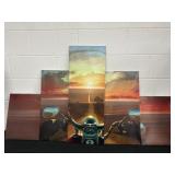 5pc Canvas Bike Collage Decor