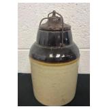 THE WEIR CROCK STONEWARE CANNING JAR WITH LID &