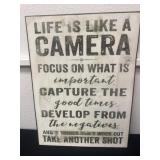 20ï¿½x14ï¿½ metal life is like a camera sign