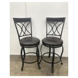 2 Metal Swivel Bar Stool Chairs, Seat is 24in