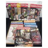 Group of country living magazines.