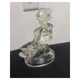L.E. Smith Clear Art Glass Hummel Style Girl w