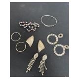 Group of earrings and bracelets