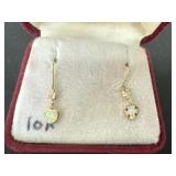 Pair of 10k marked heart dangle earrings