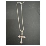 14ï¿½ cookie lee silver toned cross necklace