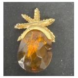 Vintage  glass pin apple pin