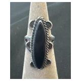 Native American Navajo sterling silver black onyx