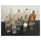 Group of vintage glass bottles