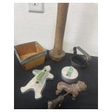 Vintage Cookie cutters, metal dog statues and more