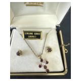 14kt gf genuine Idaho garnet necklace and