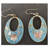 Vtg Alpaca Silver Daisy Mother of Pearl & Chip