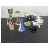 Group of glass figurines all damaged