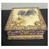 7ï¿½x7ï¿½x3ï¿½vintage floral jewelry box