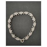 Diamond heart bracelet marked 925