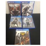 5 play station 4  games