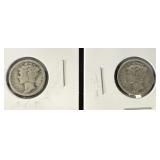 Two 1928-S Mercury Dimes
