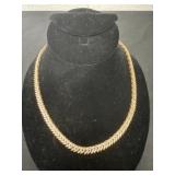 Brutalist Modern Crystal & Textured Leaf Choker