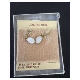 14kt gold filled 14kt gold post genuine opal