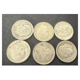 6 silver dimes