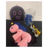 Cowboy bear unicorn plush, Honda motor cycle and