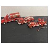 Vintage plastic Coca Cola truck and engine 7 and