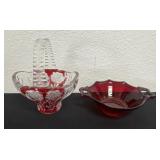 7ï¿½ Vintage New Martinsville Viking Glass ruby red