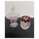 5ï¿½ ruby red covered led covered dish 2.5ï¿½ EAPG