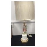 30ï¿½ vintage farm lady ceramic lamp