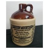 6.25x4-in Raccoon Mountain sorghum syrup jug.