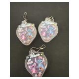 3 new stitch and angel lip balm key chains