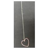 28ï¿½ heart necklace with pink rhinestones