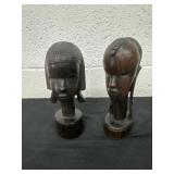 2 7ï¿½ Vintage African Ebony Bust Hand Carved Solid