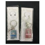 2 New Backpack rhinestone Keychains