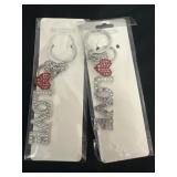2 New Love Rhinestone Keychains