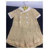Vintage size 2 toddler linen short onsie