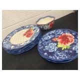 Group or Pioneer women plates with 1 bowl