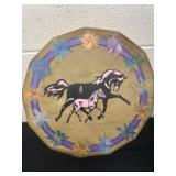 16ï¿½ hand-painted Native American rawhide drum