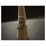 sterling silver frog ring with a wrap-around