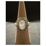 Size 9 sterling silver ring with an ornate