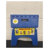 Folding step stool.