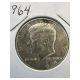 1964 40% Silver Half Dollar