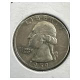 1959-D Silver Quarter