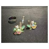 Size 8 ring with 925 necklace pendant bj earrings