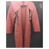 Faux leather 100% polyester long dress jacket