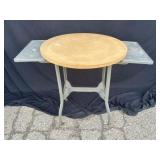 industrial metal drop-leaf typewriter table with