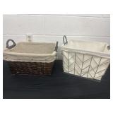 Wicker basket with metal basket