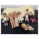 Group of vintage old dolls