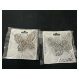 2 Buttery fly Rhinestone broochs