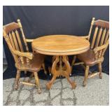 Vintage Wooden Table Set On Casters 30x34x26