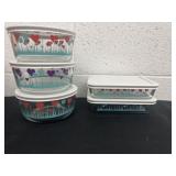 5 pyrex heart set